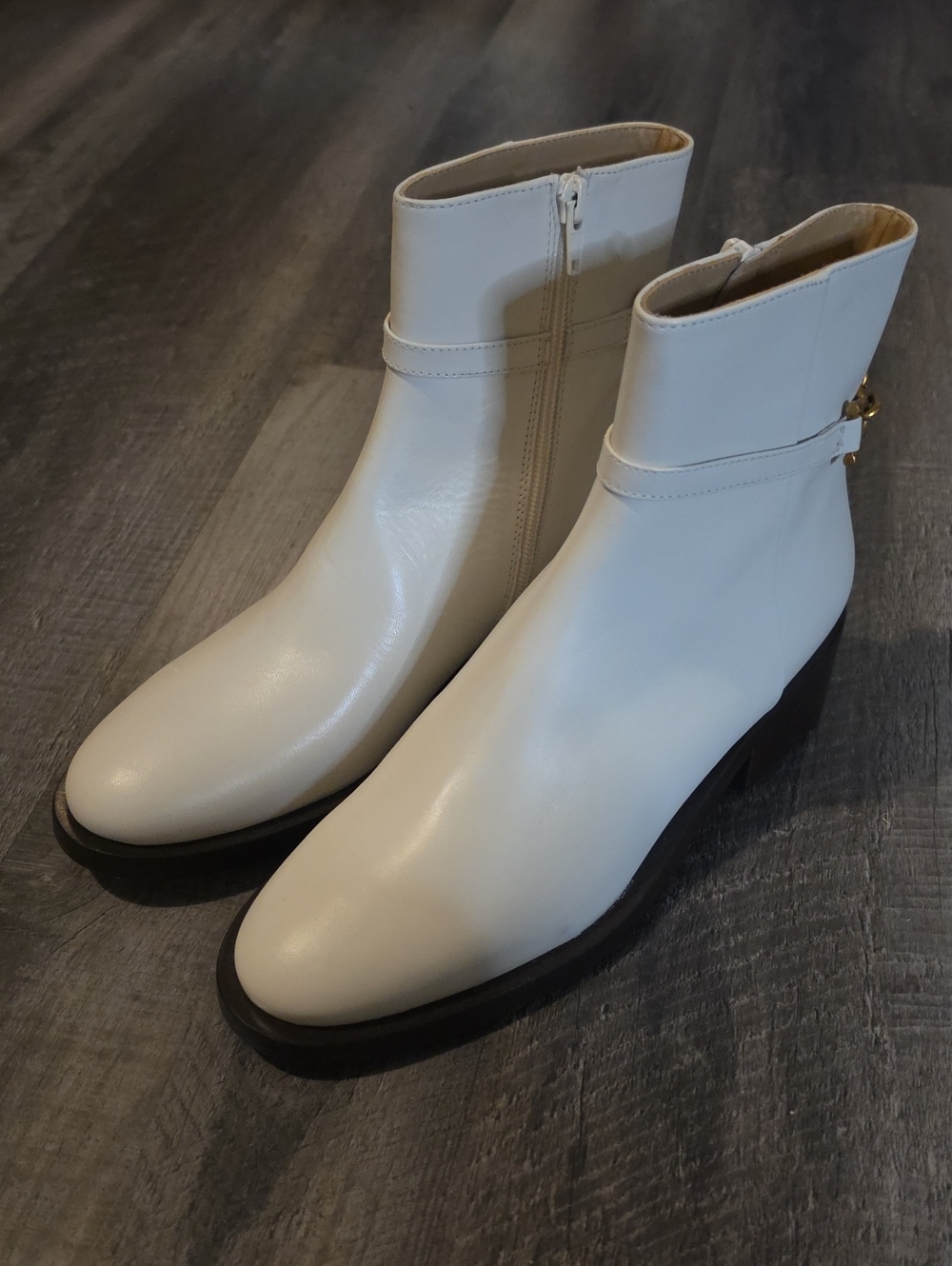 LK Bennett Lola Chain Embellished Leather Ankle Booties Size 39